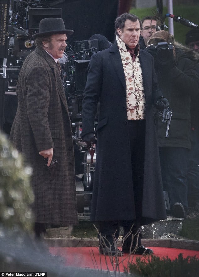 Will Ferrel a John C. Reilly na natáčaní komédie Holmes and Watson