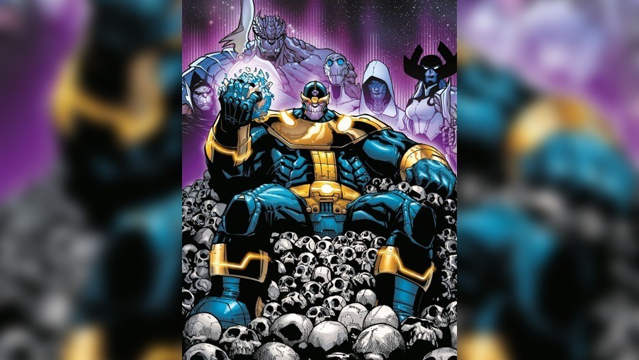 thanos na tróne z lebiek